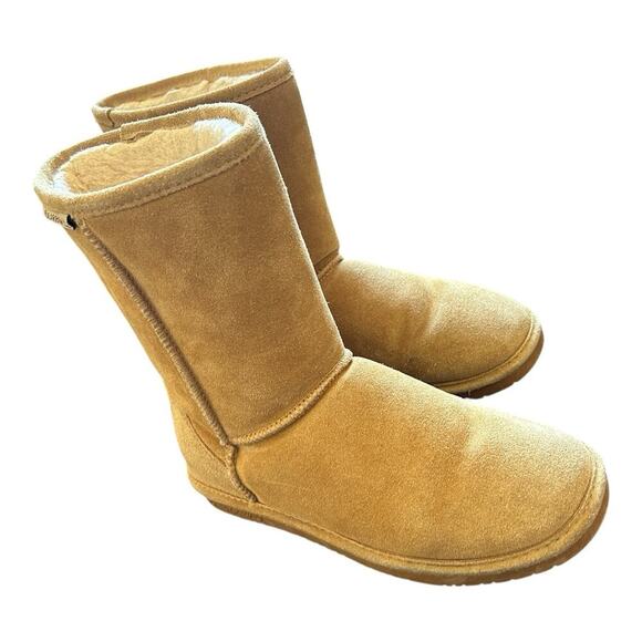 Bear Paw BearPaw Emma Short Women’s Boots Size 8 Tan Cow Suede Sheepskin Booties - Picture 1 of 9